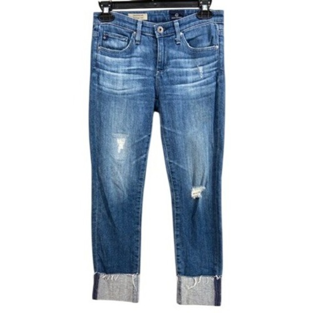 AG Adriano Goldschmied Jeans‎ Womens 25 The Stevie Cuff Slim Straight Distressed
